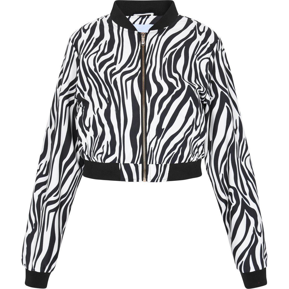 Kurze Bomberjacke mit Zebra-Print