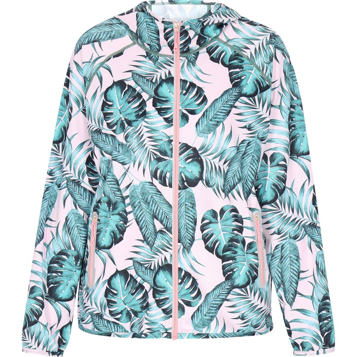 Leichte Jacke mit tropischem Blattmuster
