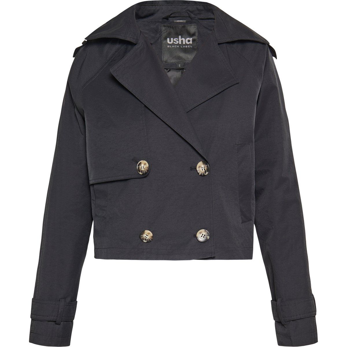 Zweireihige Cropped Trenchjacke