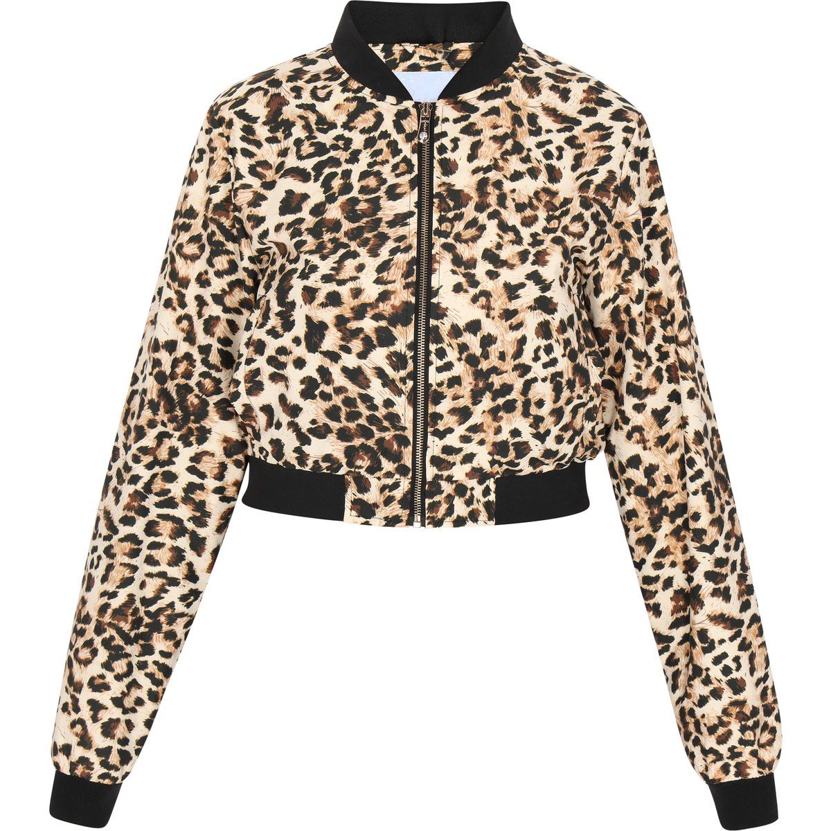 Kurze Bomberjacke mit Leopardenmuster