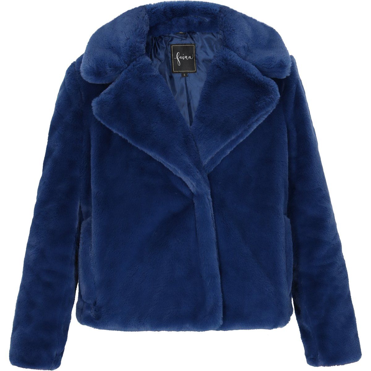 Luxuriöse Kunstpelzjacke mit Reverskragen