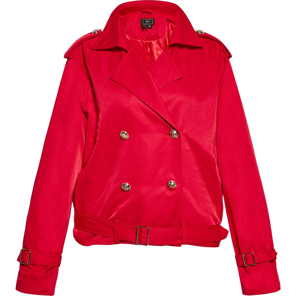 Zweireihige Kurzjacke im Trench-Stil