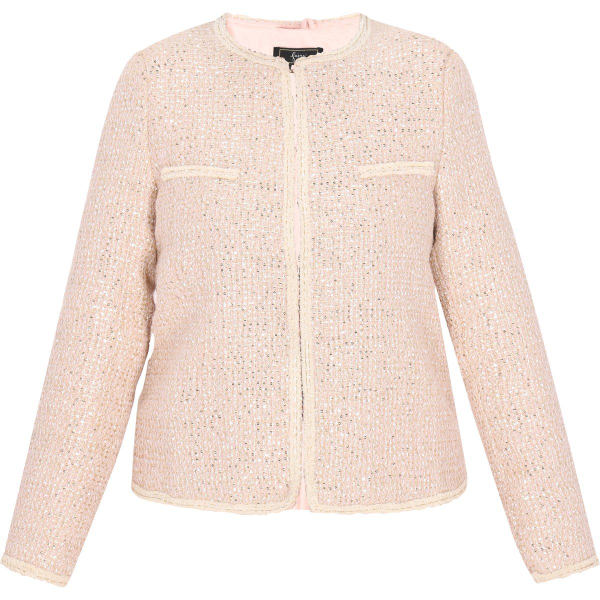 Elegante Pailletten-Bouclé-Tweedjacke