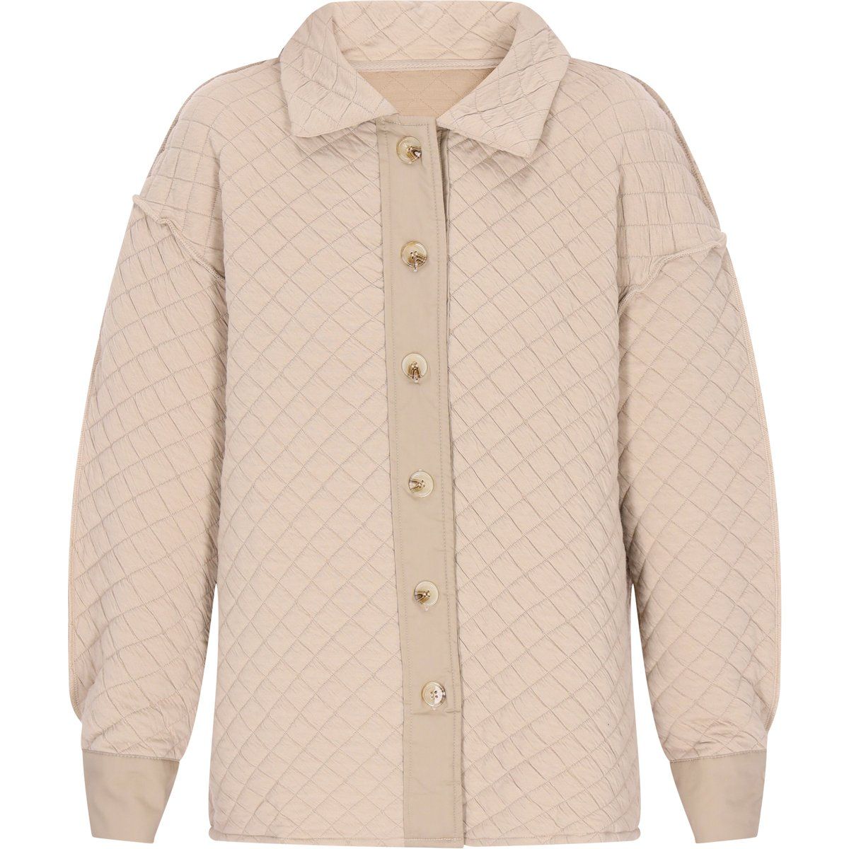 Lockere Jacke mit Rautensteppung