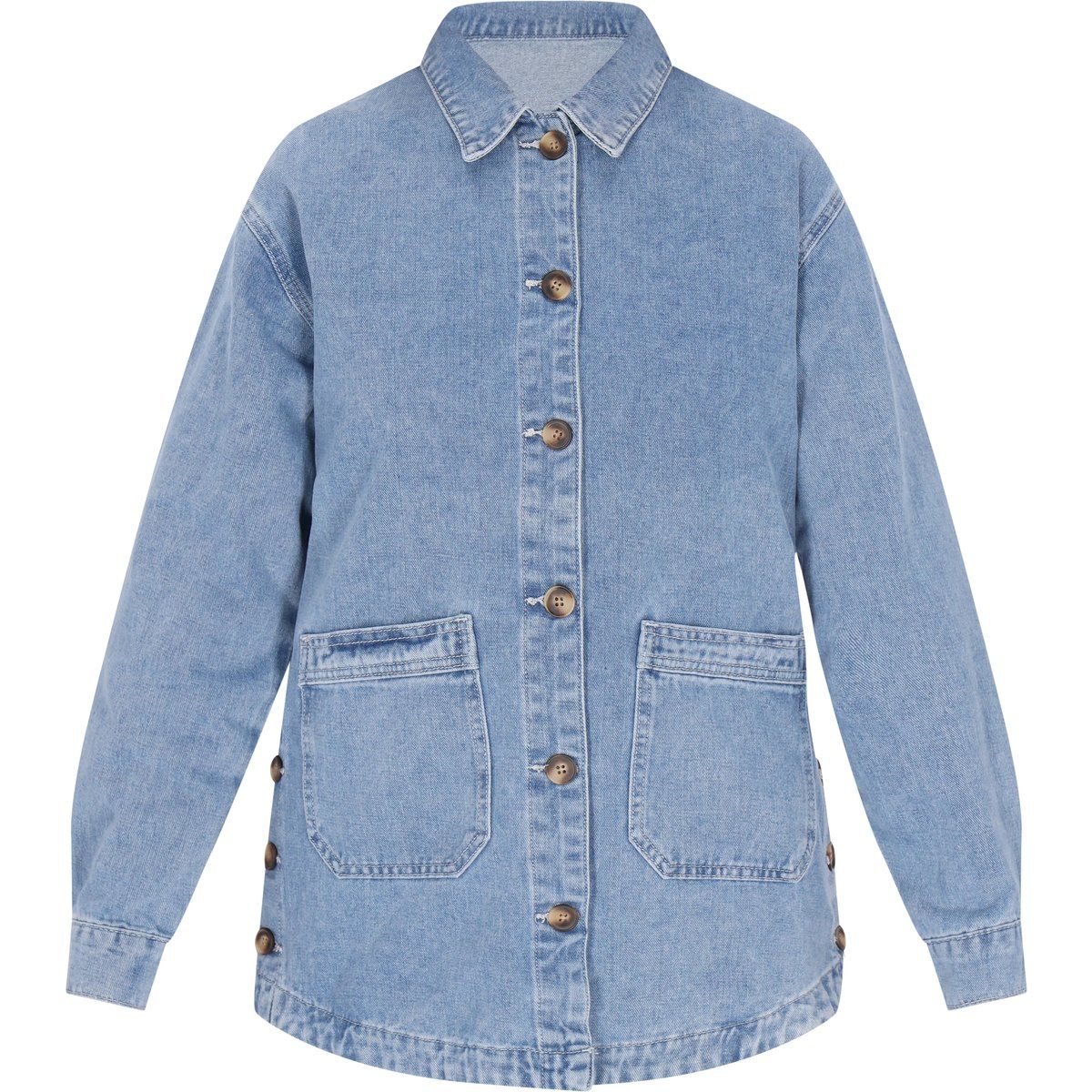 Klassische Jeansjacke im Oversize-Schnitt