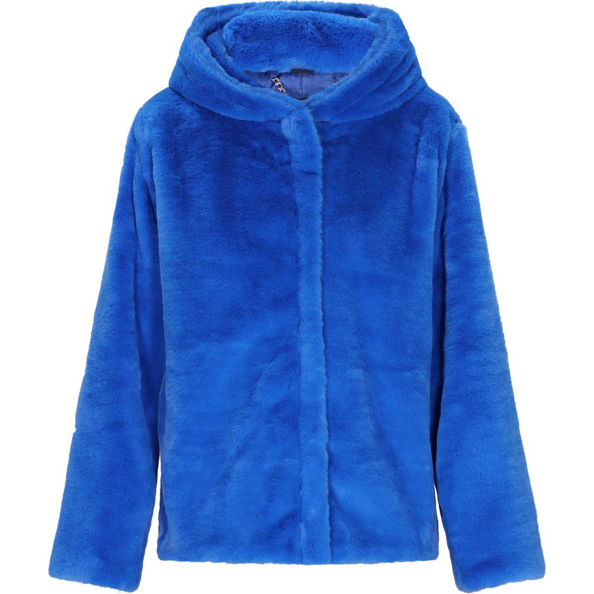 Flauschige Kapuzenjacke mit Reißverschluss