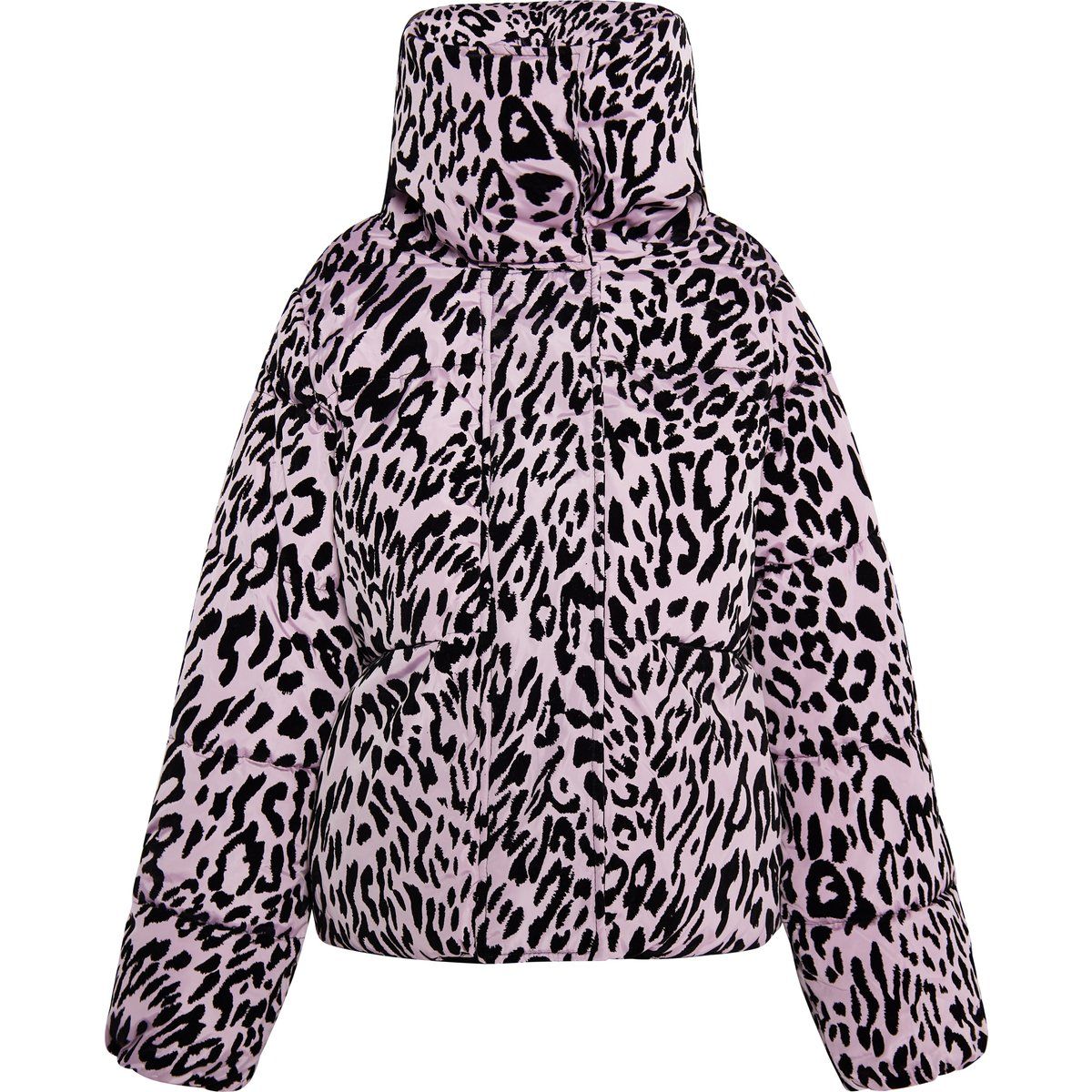 Auffällige Pufferjacke mit Leo-Print