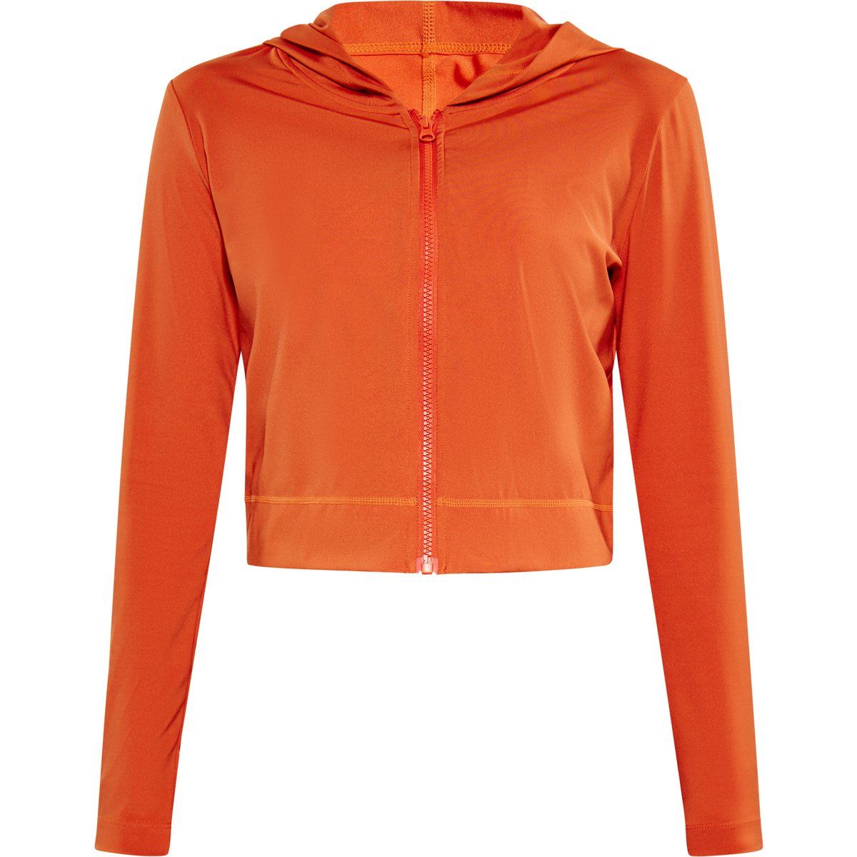 Kurze Kapuzenjacke mit Reißverschluss