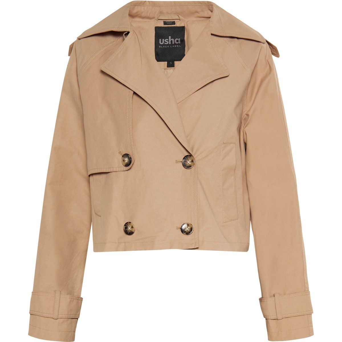 Zweireihige Trench-Kurzjacke