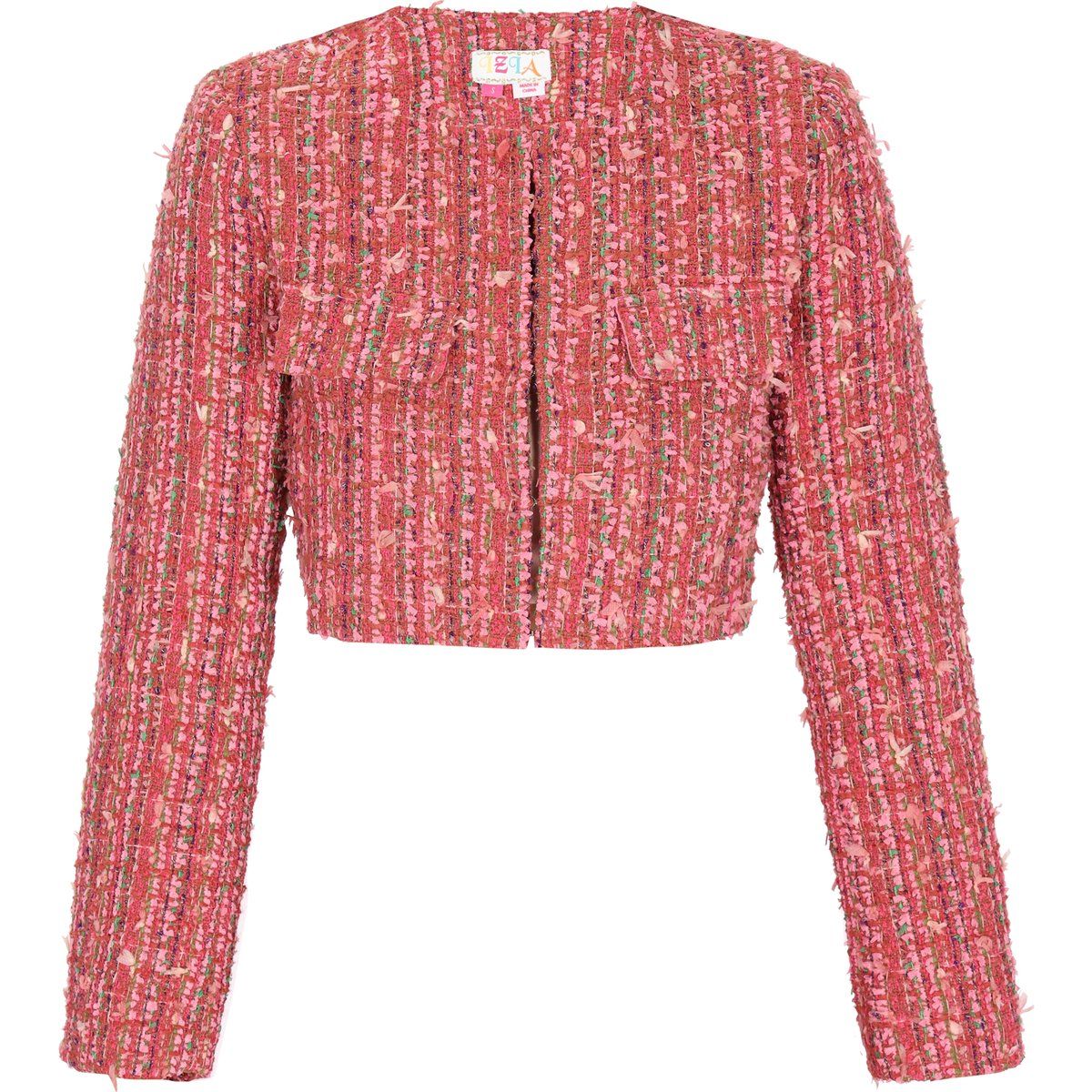 Elegante Kurze Bouclé-Tweed-Jacke