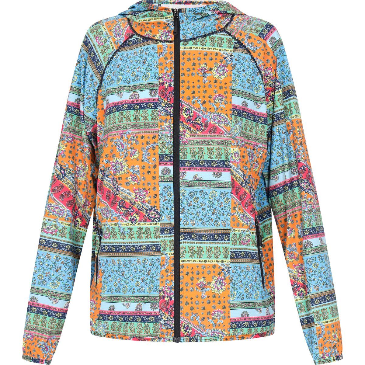 Leichte Kapuzenjacke mit Bandana-Print