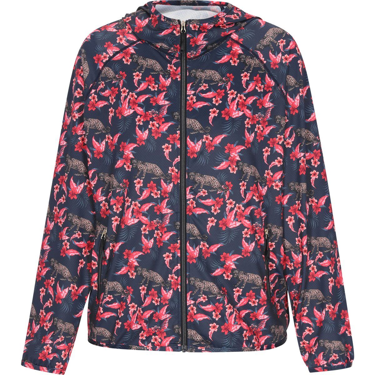 Kapuzenjacke mit tropischem Leopardenmuster