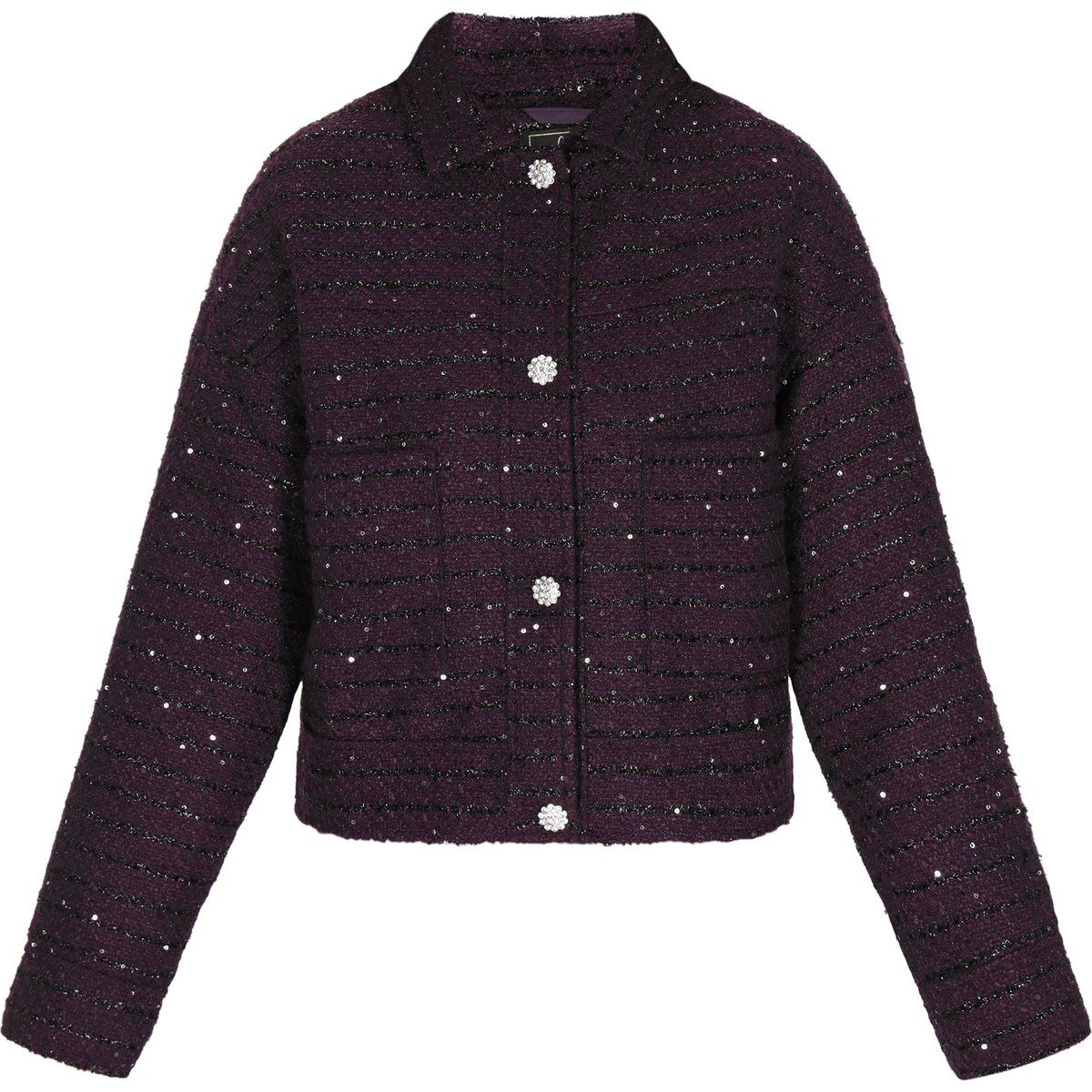 Schimmernde Tweedjacke mit Pailletten