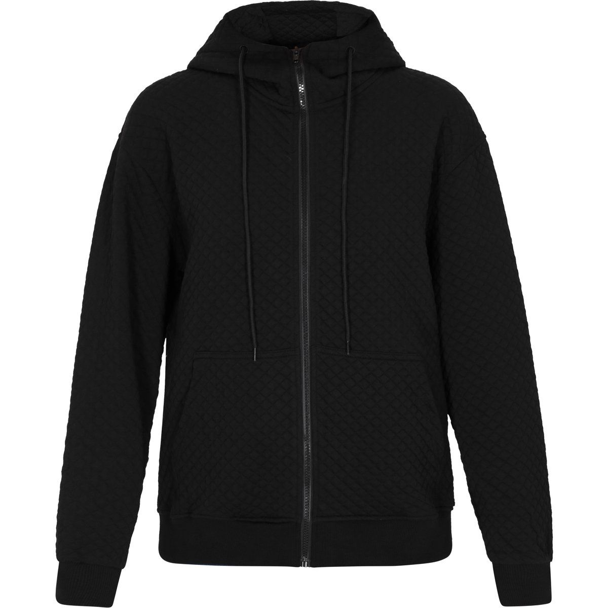 Relaxter Zip-Hoodie mit Rautensteppung