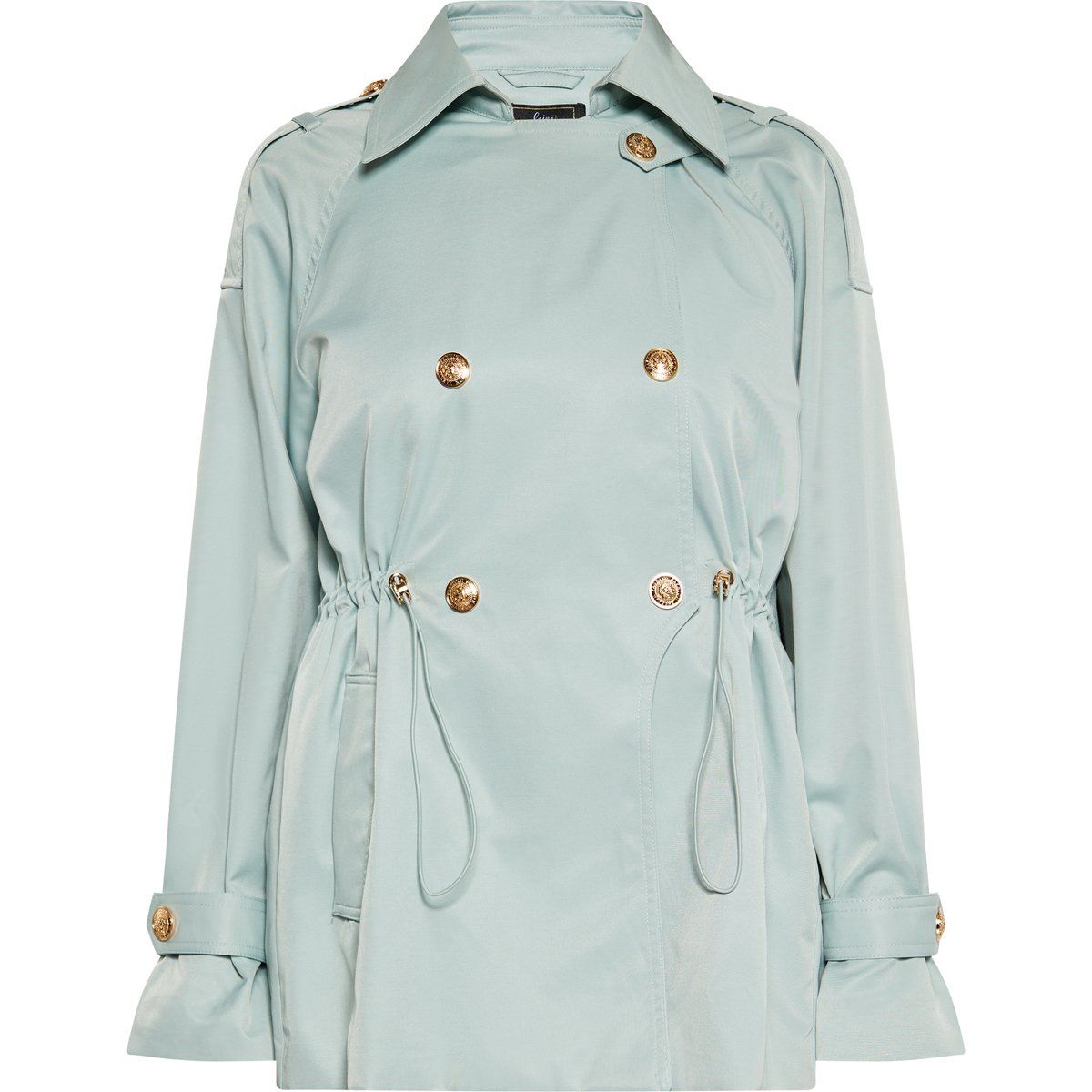 Zweireihige Trenchjacke mit Kordelzug
