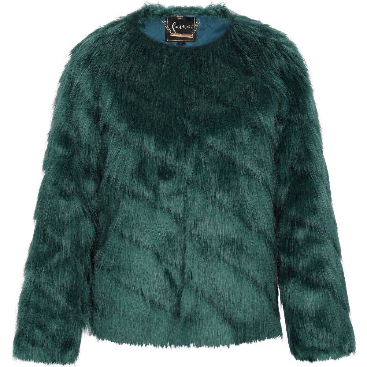Luxuriöse Boxy Kunstpelzjacke