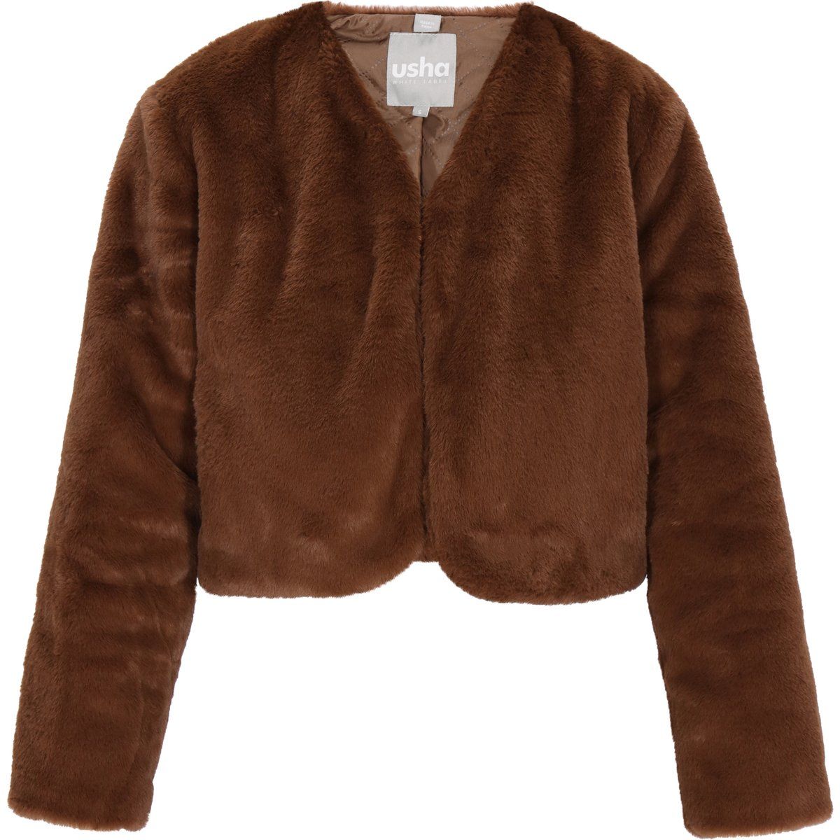 Elegante kurze Kunstpelzjacke