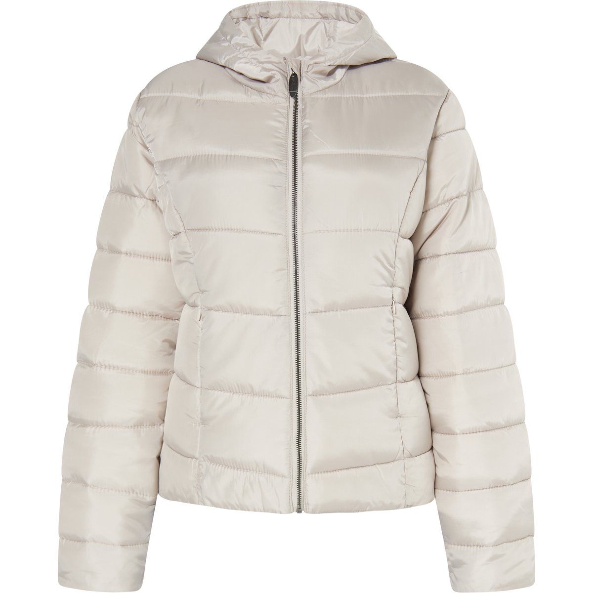 Schimmernde gesteppte Pufferjacke mit Kapuze