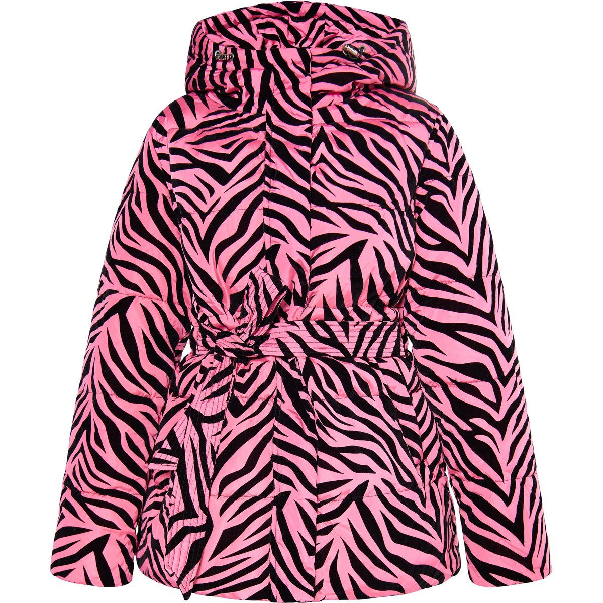 Wattierte Steppjacke mit Zebra-Print