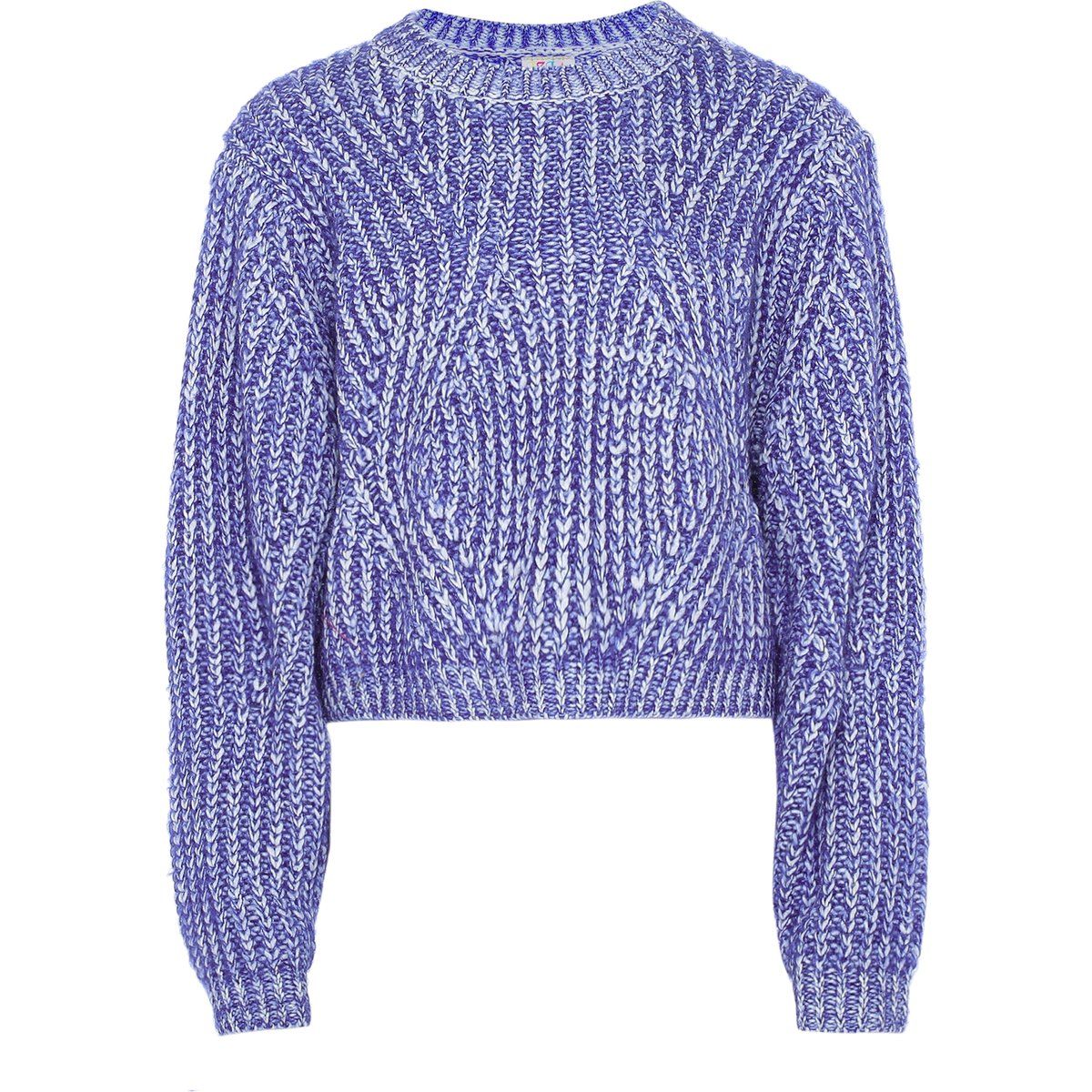 Strukturierter kurzer Grobstrick-Pullover