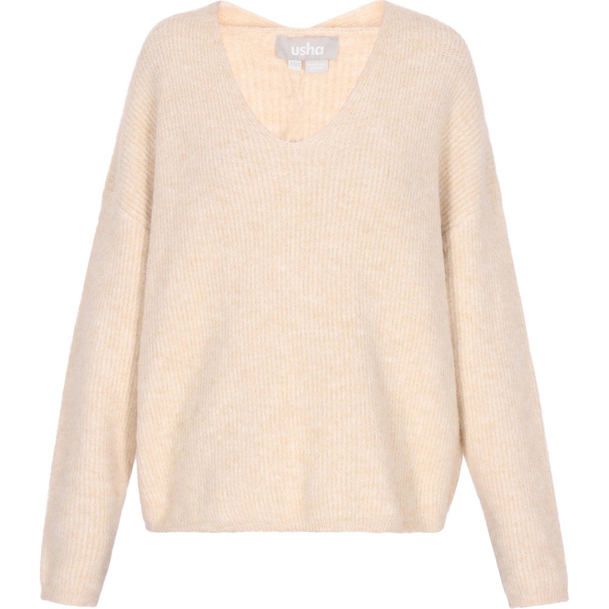 Lockerer Strickpullover mit V-Ausschnitt