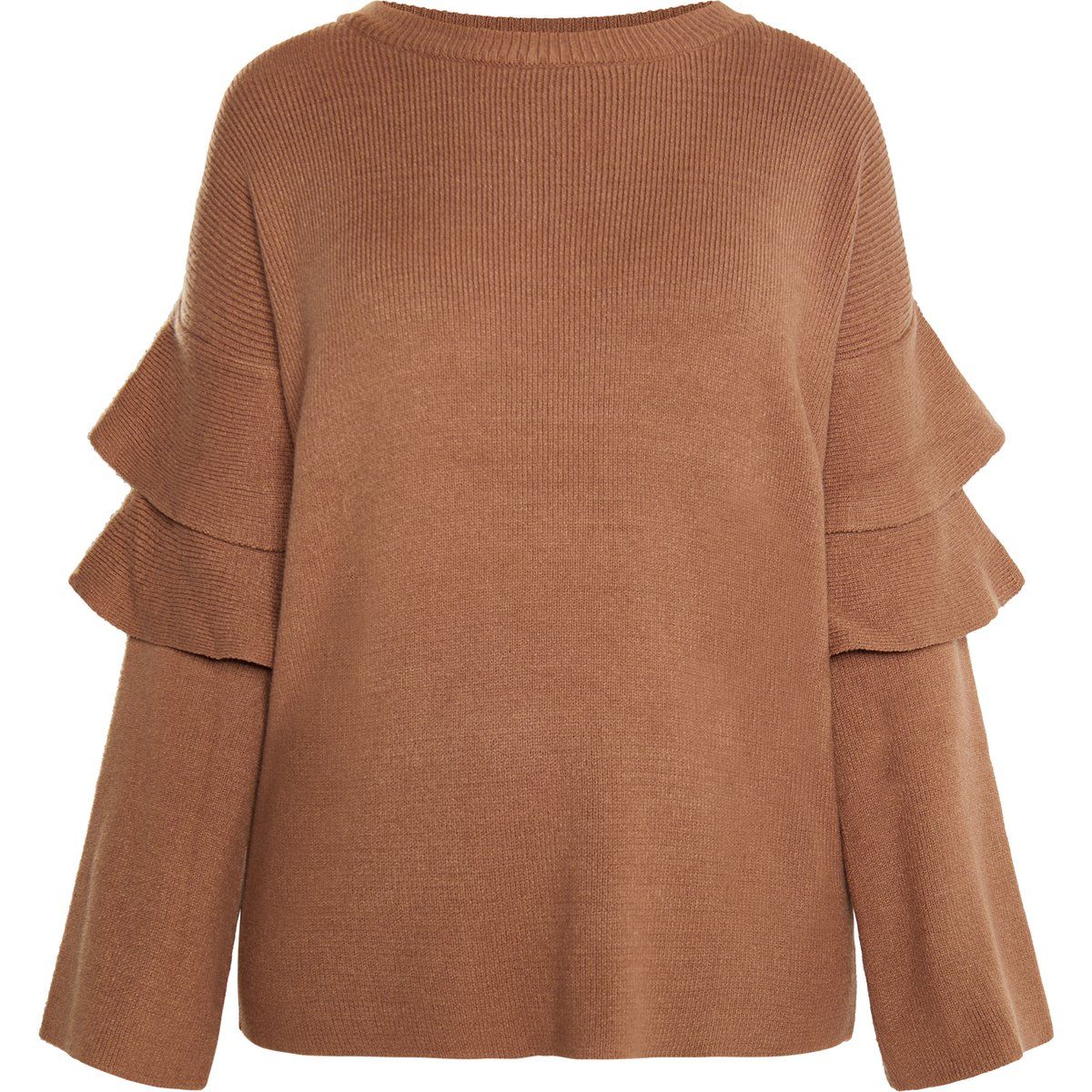 Weicher Strickpullover mit Volantärmeln