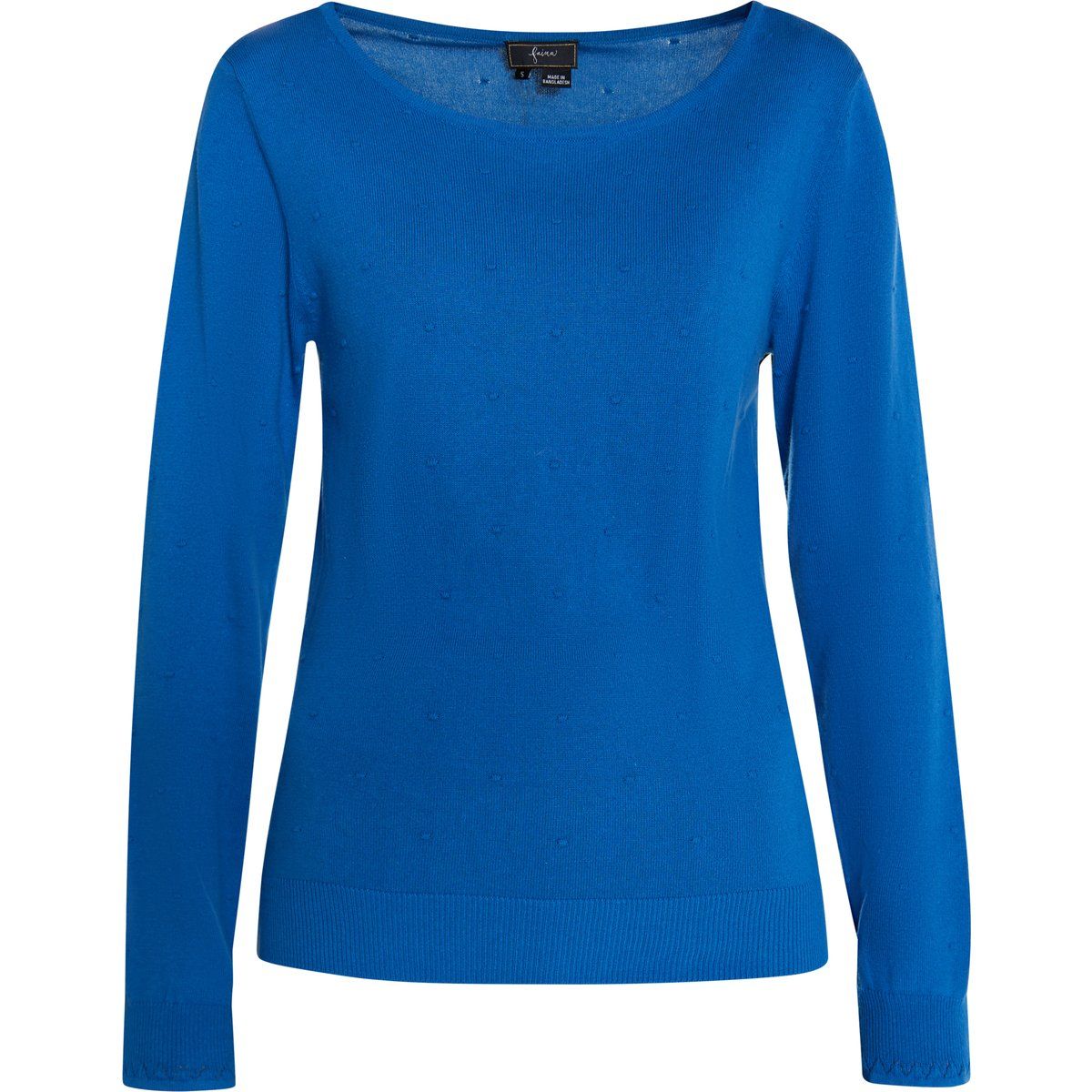 Strukturierter Strickpullover mit weitem Ausschnitt