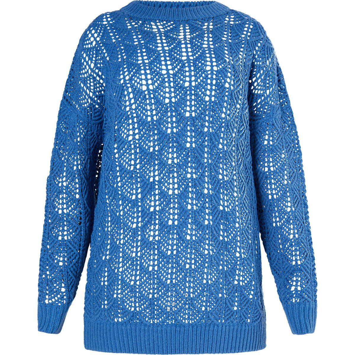 Aufwendiger Häkelstrick Oversized Pullover