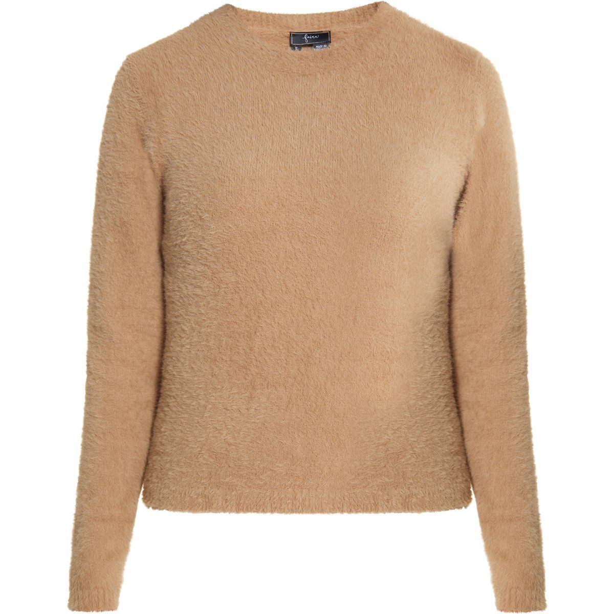 Weicher flauschiger Rundhals-Strickpullover