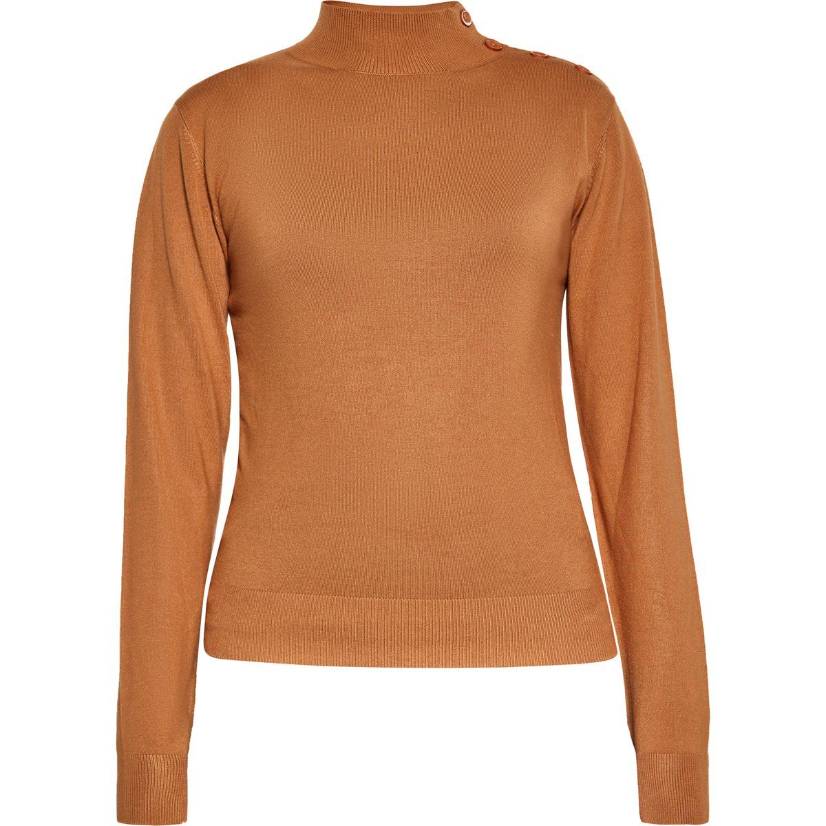 Eleganter Stehkragenpullover mit Schulterknöpfen