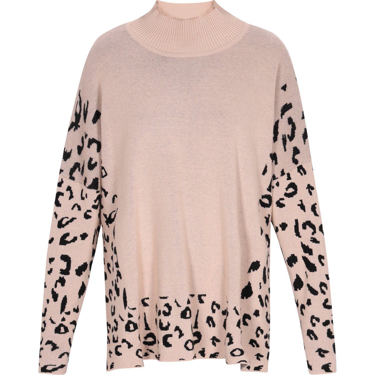 Lockerer Strickpullover mit Leopardenmuster