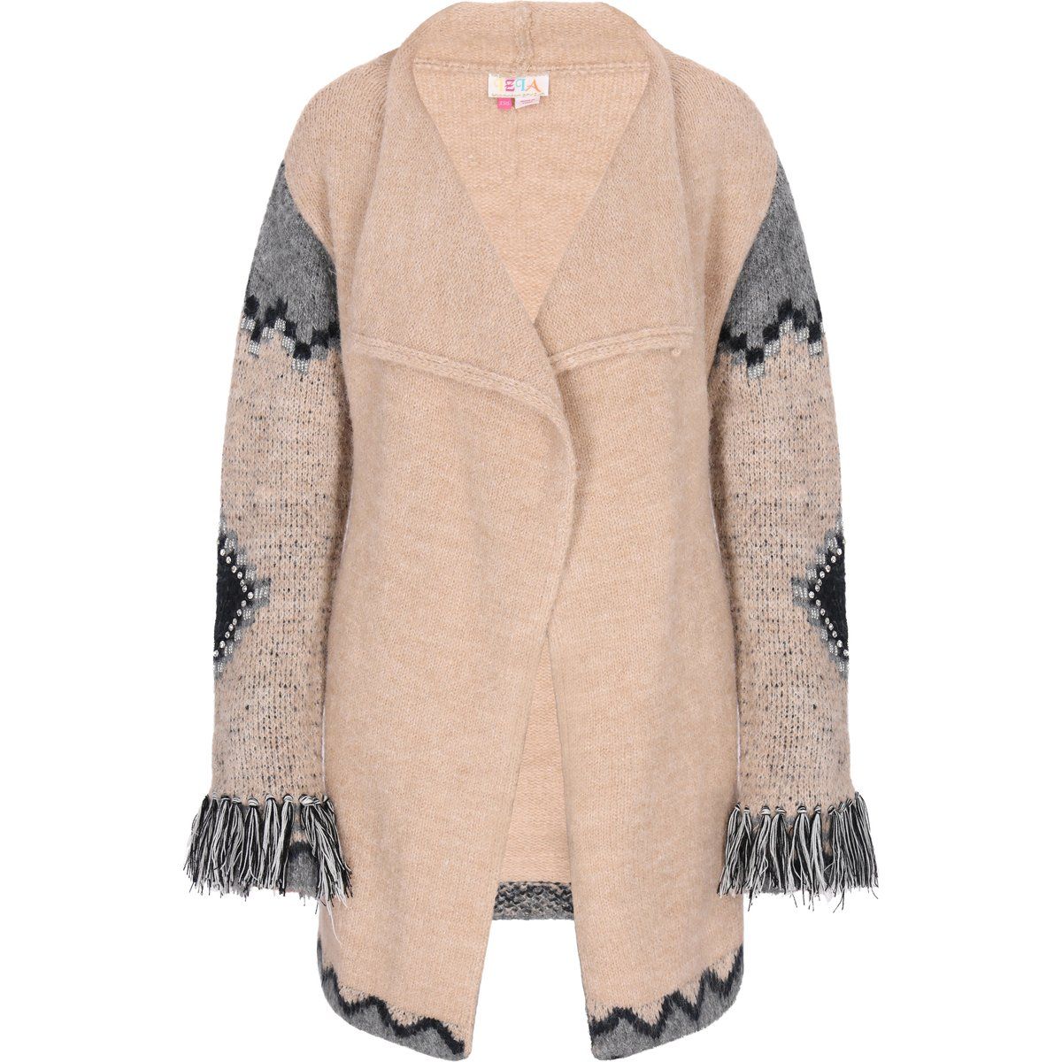 Boho-Cardigan mit drapiertem Schalkragen