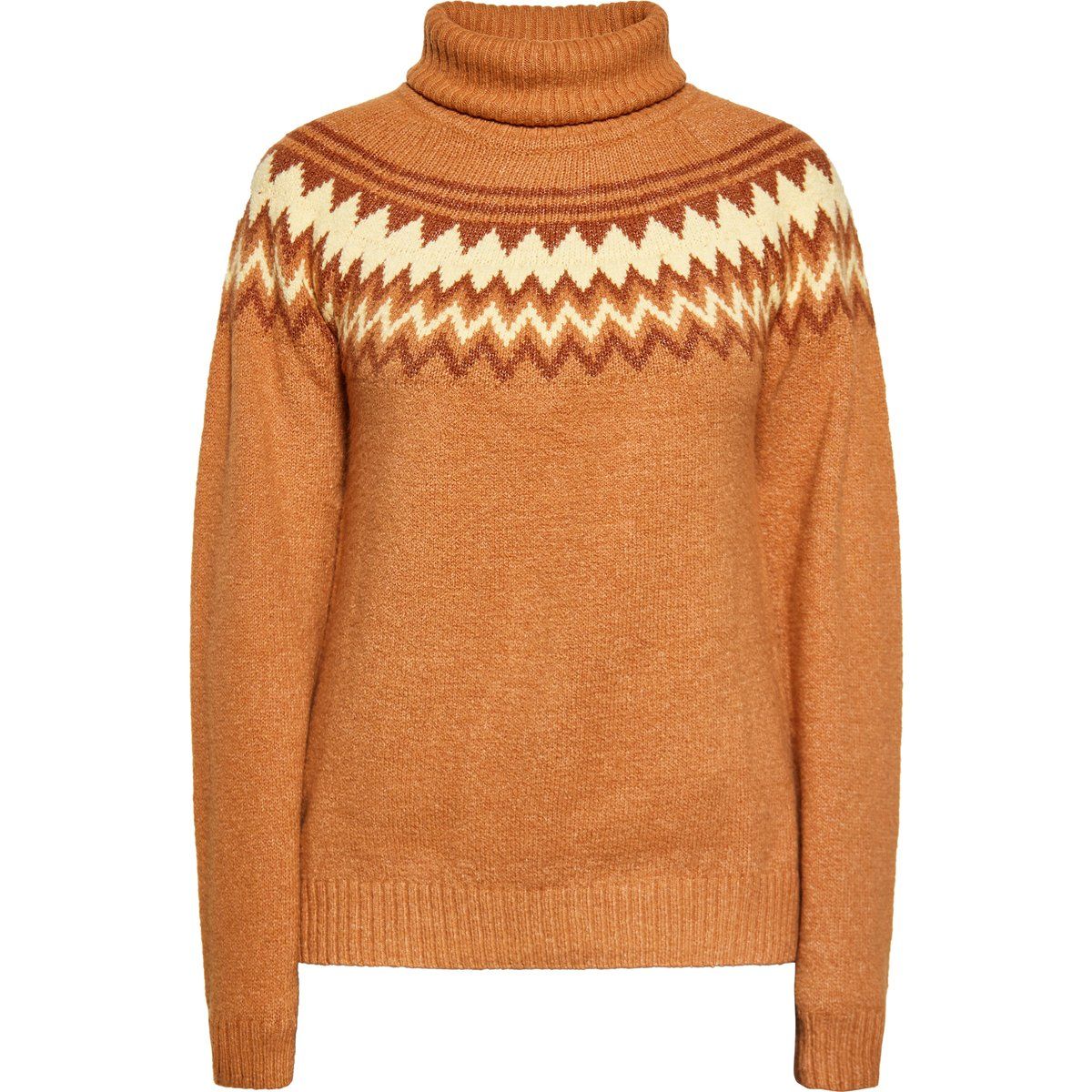 Strickpullover mit geometrischem Rollkragen