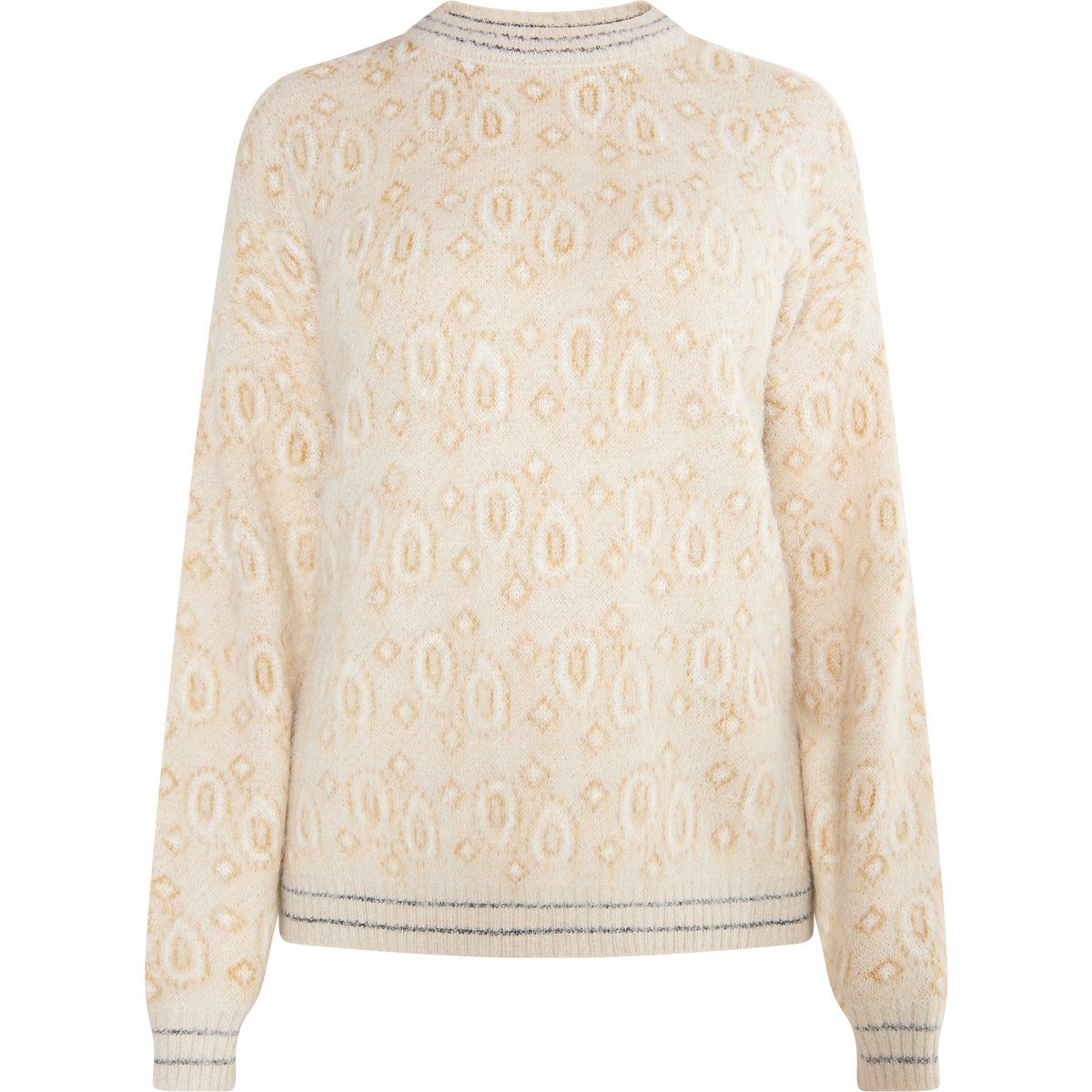 Gemusterter flauschiger Strickpullover