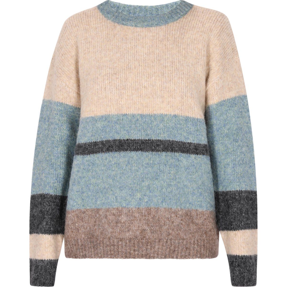 Übergroßer Strickpullover mit Querstreifen