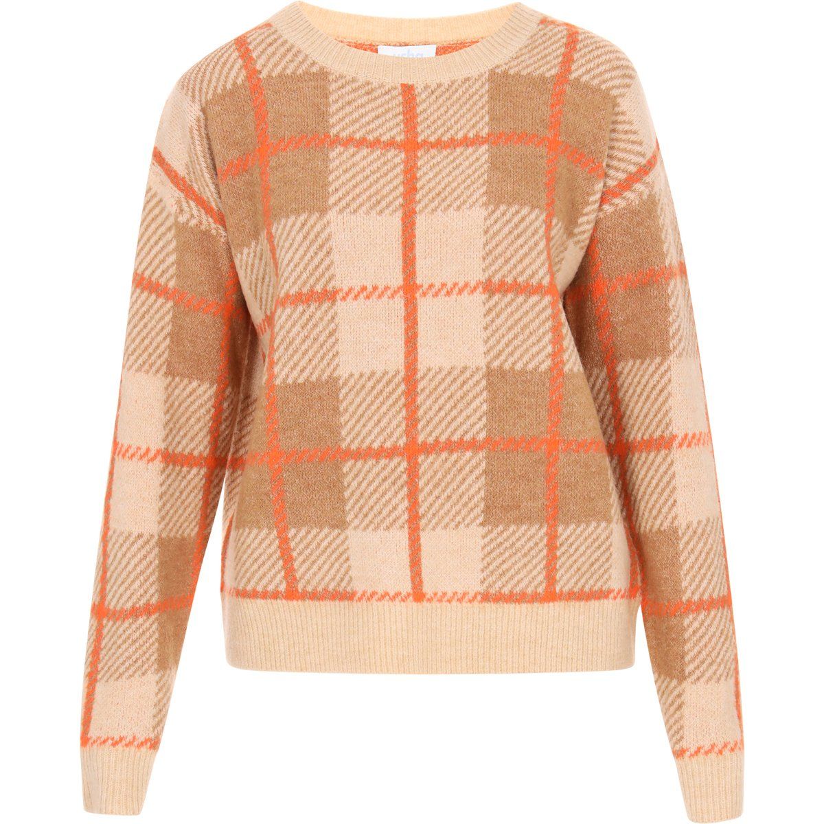 Klassischer Strickpullover mit Karomuster