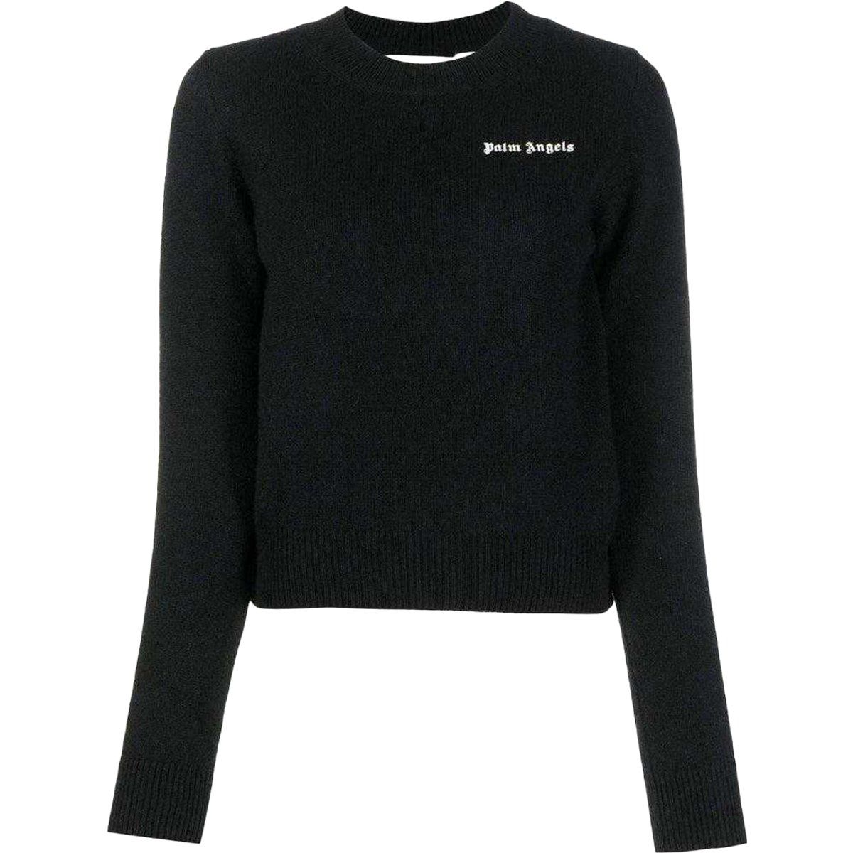 Wollmischpullover mit kleiner Logostickerei