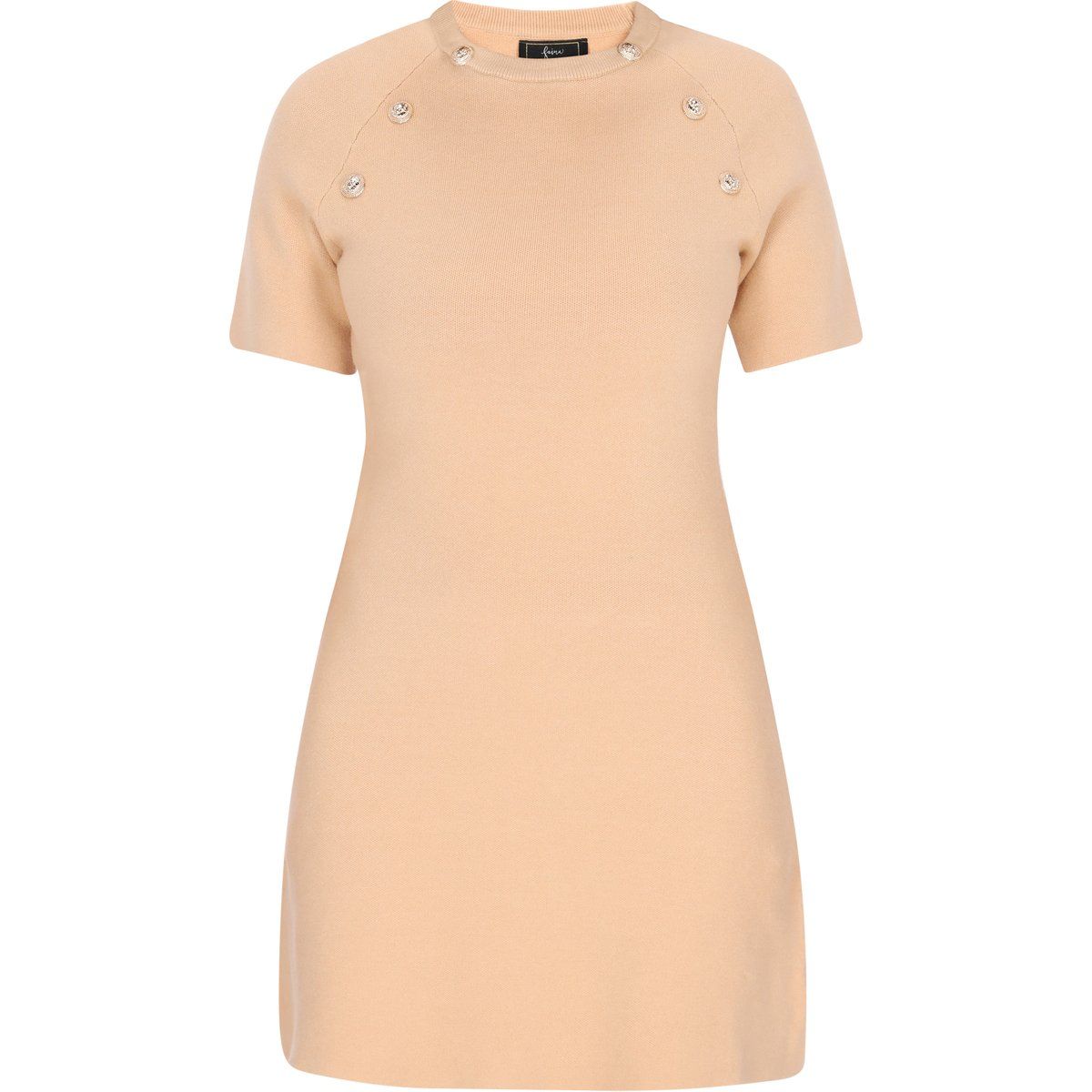 Strick-Minikleid mit dekorativen Knöpfen