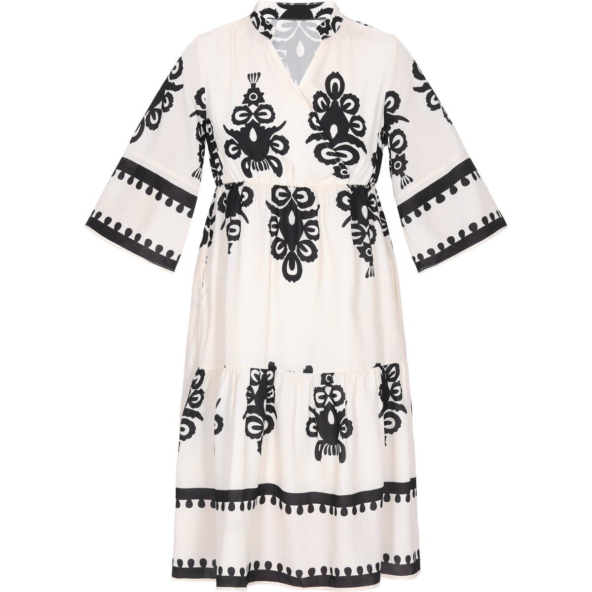 Stufen-Minikleid mit Folklore-Print