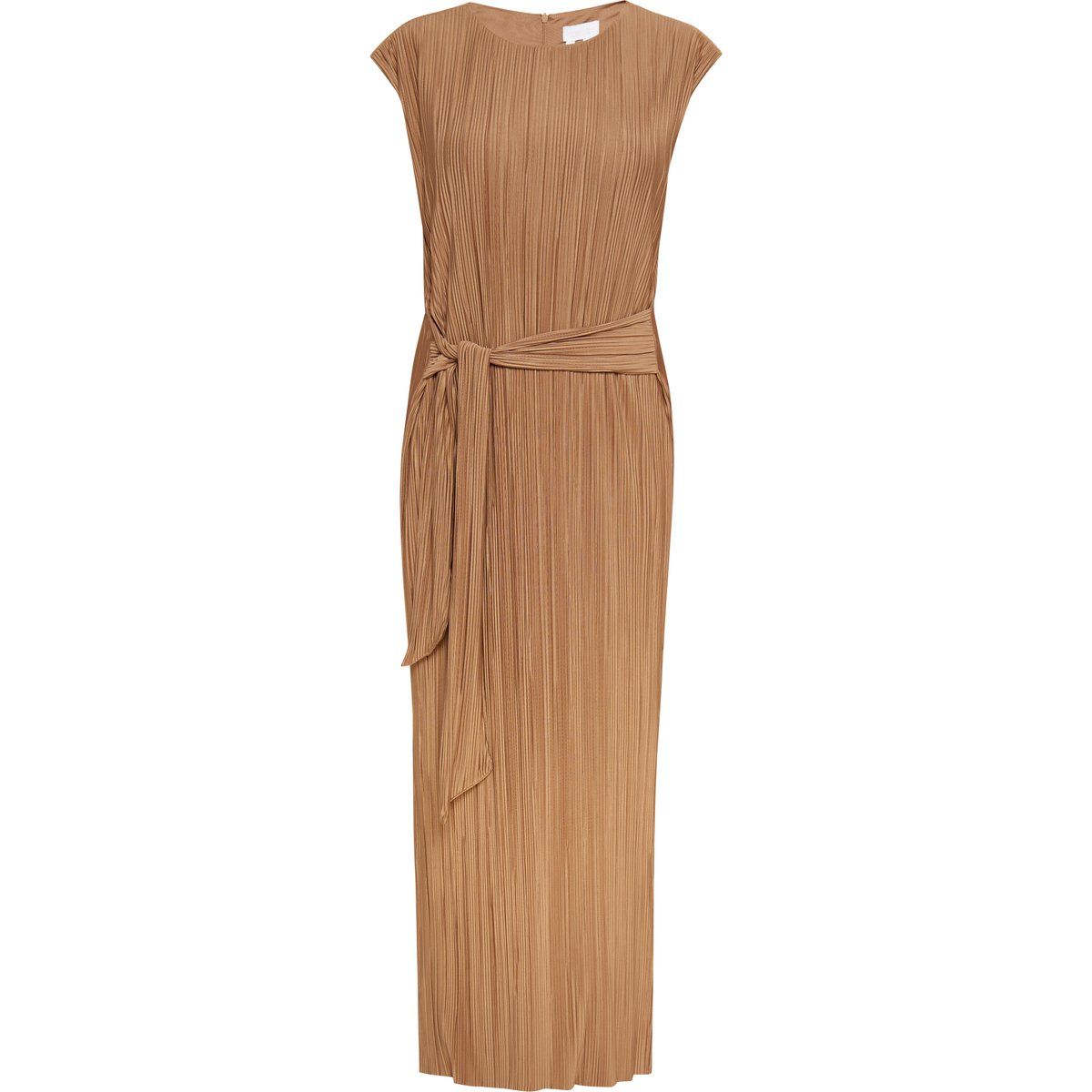Elegantes Plissee-Maxikleid mit Gürtel