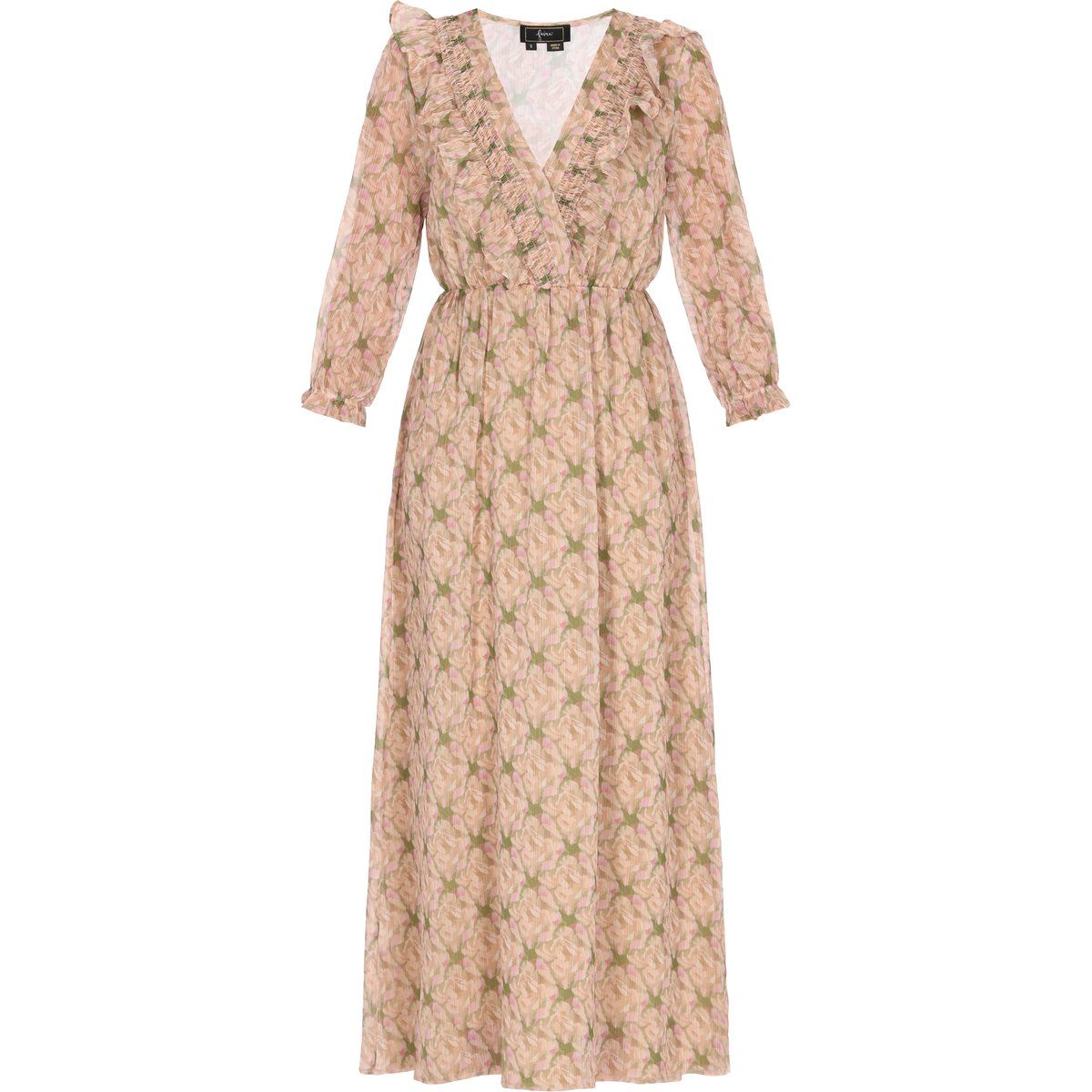 Fließendes Maxi-Chiffonkleid mit Blumenmuster
