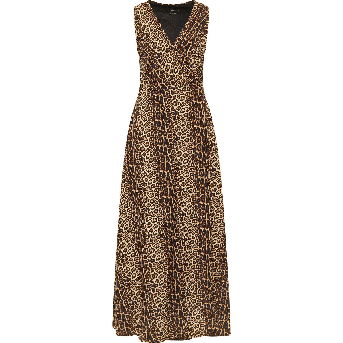 Wickel-Maxikleid mit Leopardenmuster