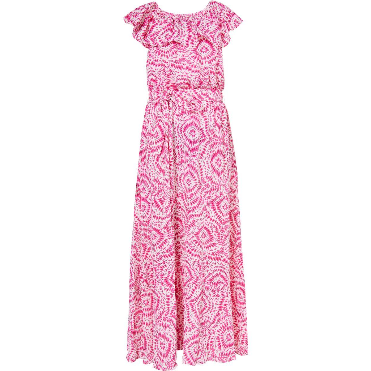 Schulterfreies Maxikleid mit Volant
