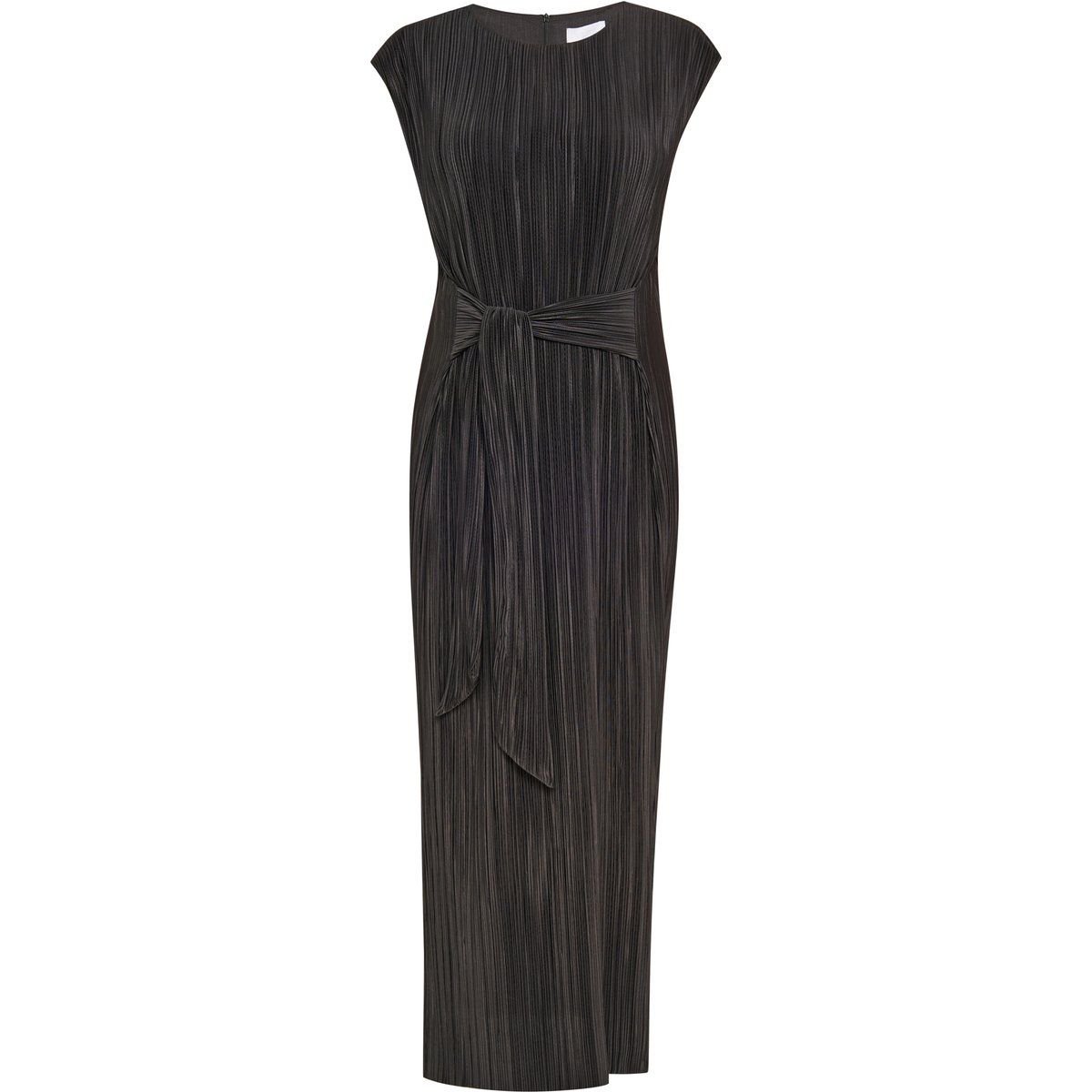 Elegantes Plissee-Maxikleid mit Gürtel