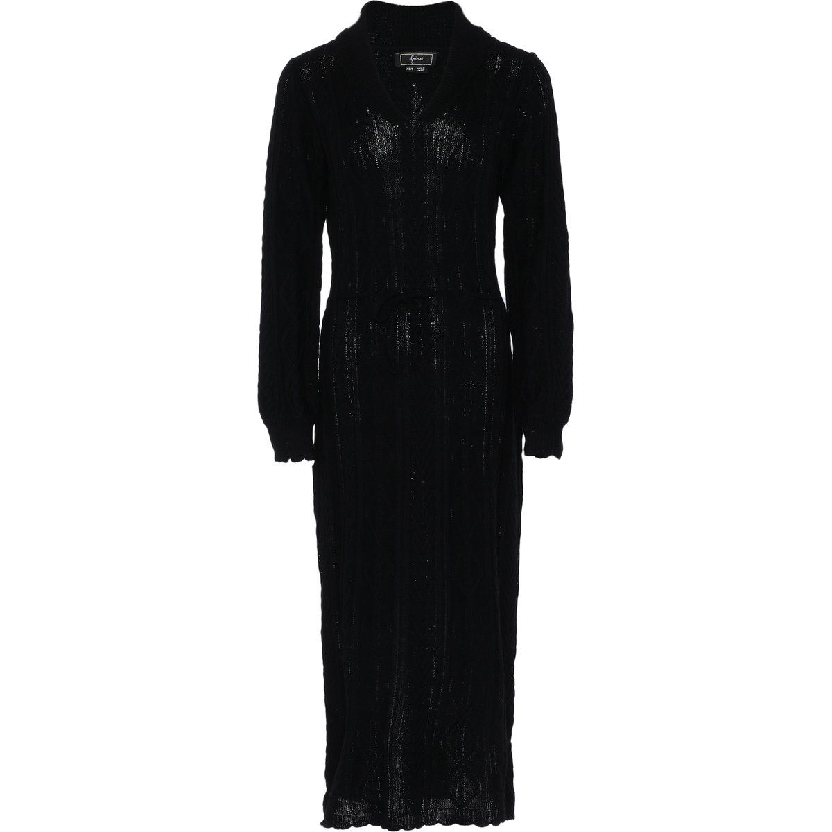 Elegantes Strick-Maxikleid mit Lochmuster
