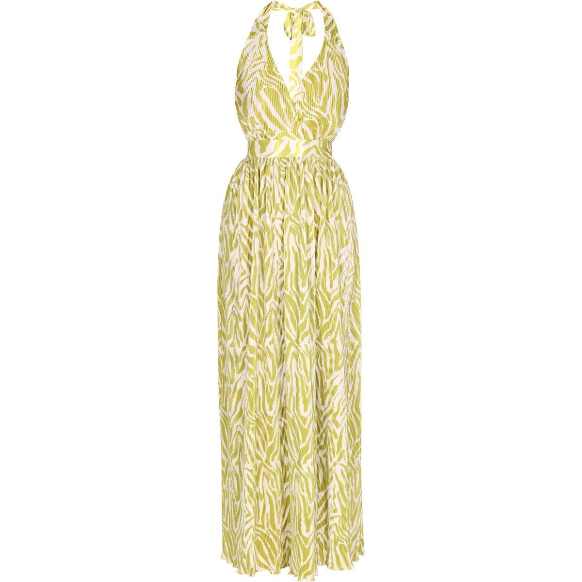Plissee-Maxikleid mit Zebramuster