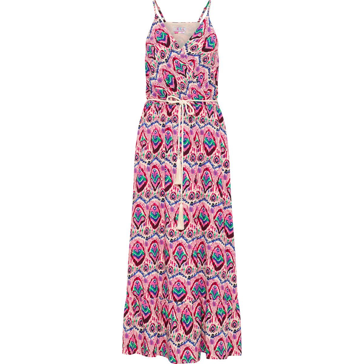Bedrucktes Boho-Maxikleid mit Quasten