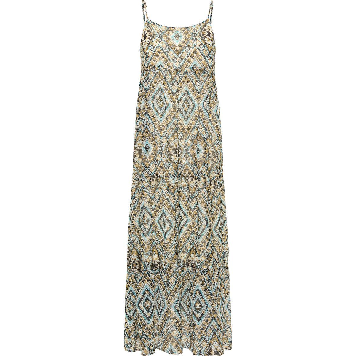 Stufen-Maxikleid mit Ethno-Print