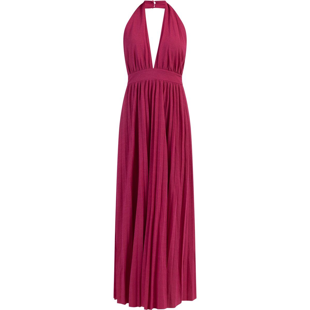 Glitzerndes Plissee-Maxikleid mit Neckholder