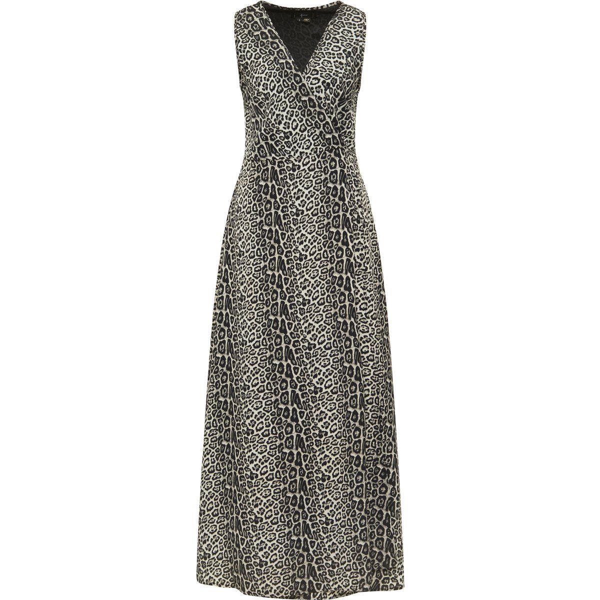 Ärmelloses Maxikleid mit Leoprint